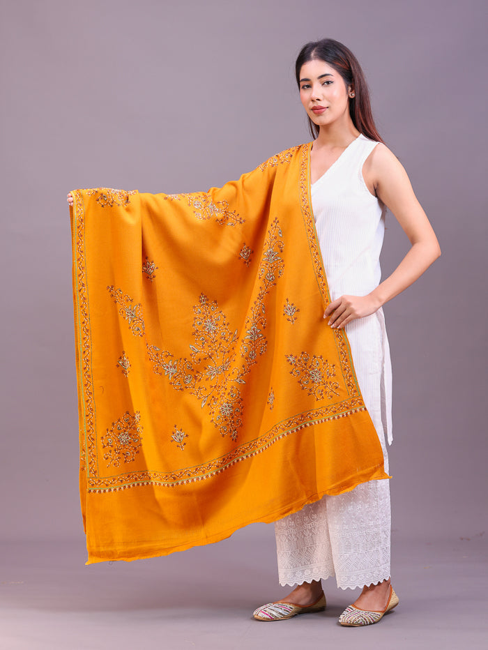 Women's Hand Embroidered Pure Wool Shawl