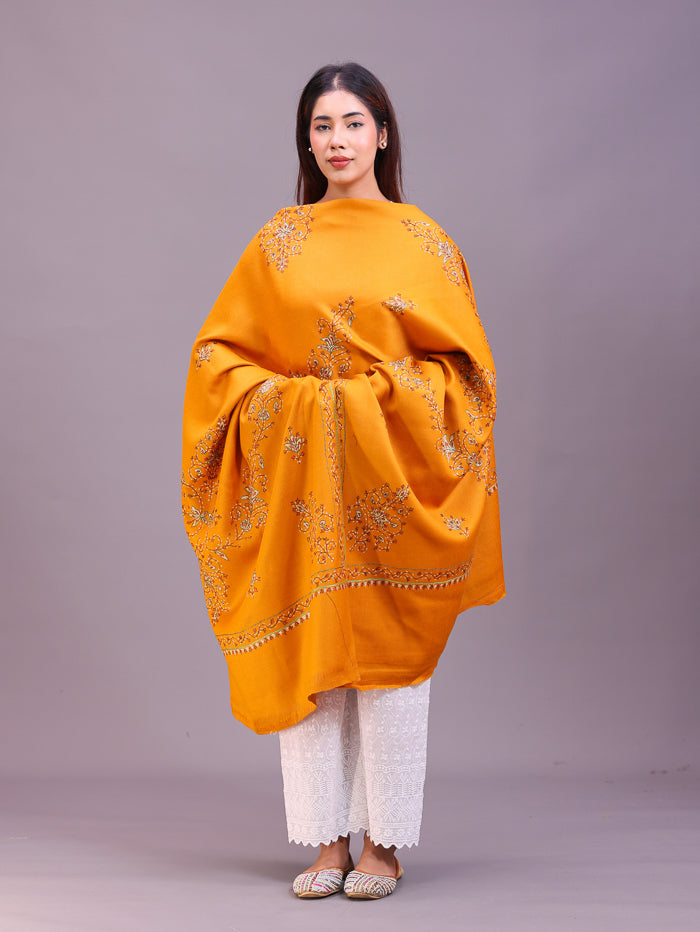 Women's Hand Embroidered Pure Wool Shawl