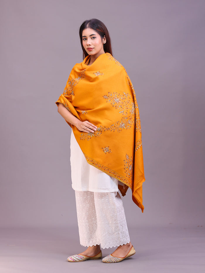 Women's Hand Embroidered Pure Wool Shawl