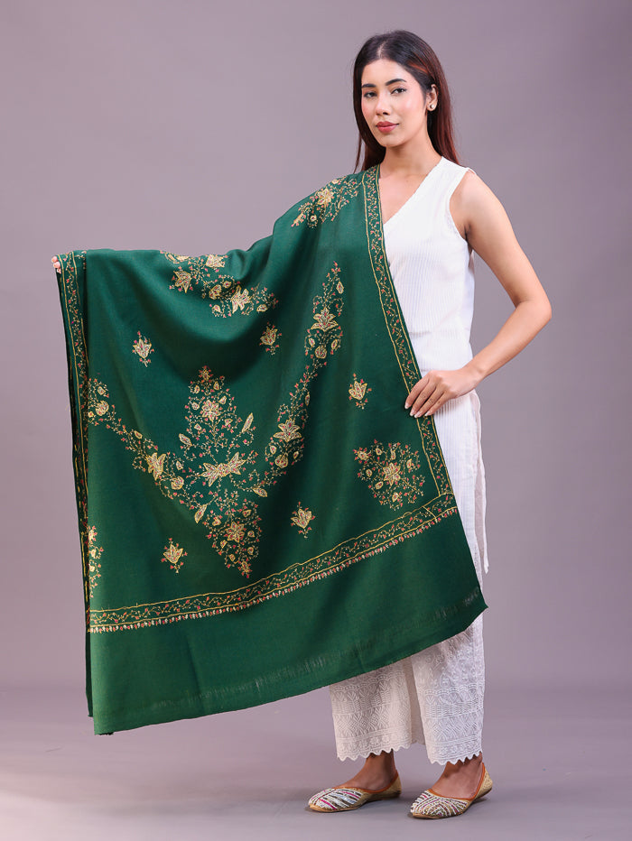 Women's Hand Embroidered Pure Wool Shawl