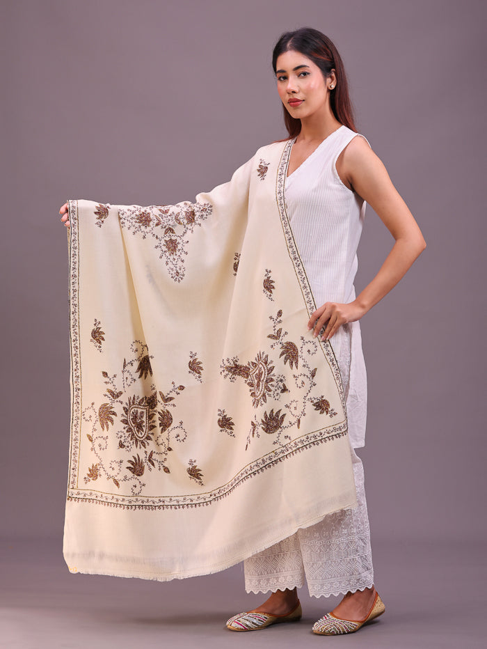 Women's Hand Embroidered Pure Wool Shawl