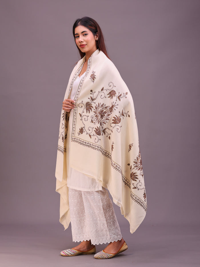 Women's Hand Embroidered Pure Wool Shawl