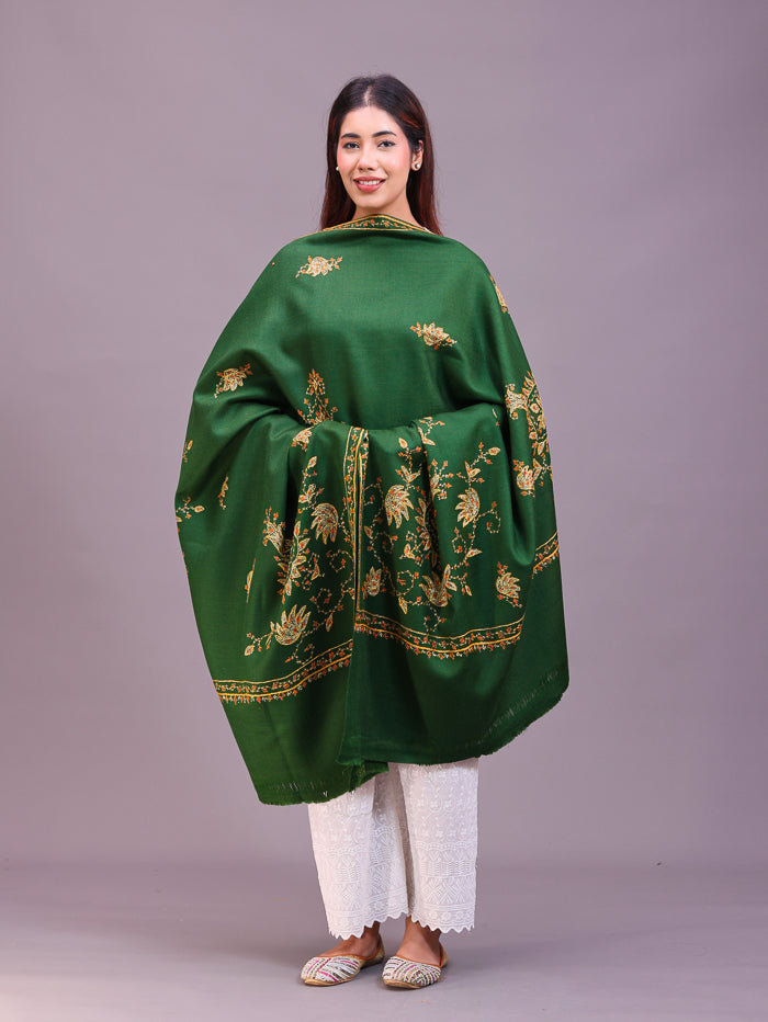 Women's Hand Embroidered Pure Wool Shawl