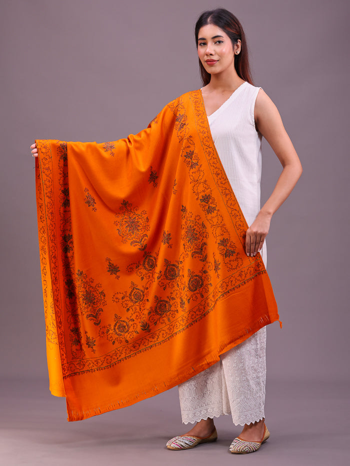 Women's Hand Embroidered Pure Wool Shawl
