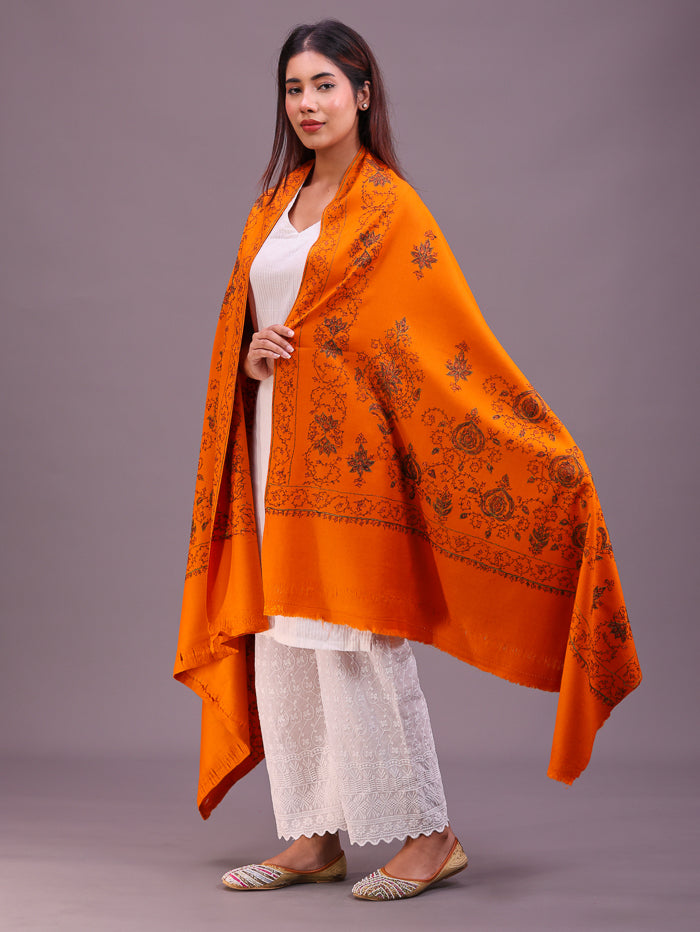 Women's Hand Embroidered Pure Wool Shawl