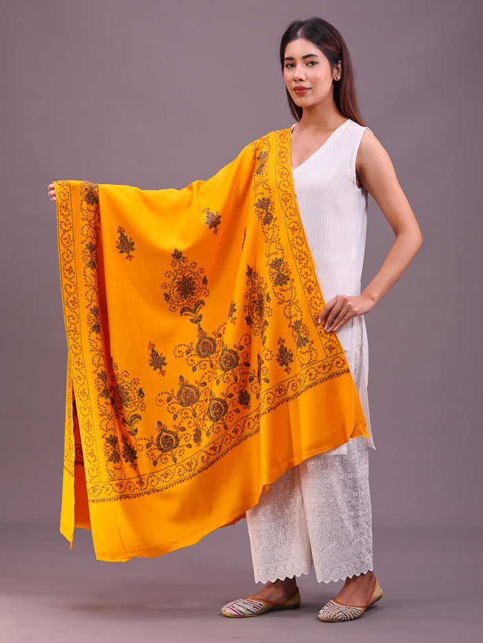Women's Hand Embroidered Pure Wool Shawl