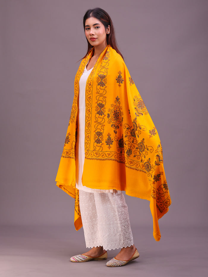Women's Hand Embroidered Pure Wool Shawl