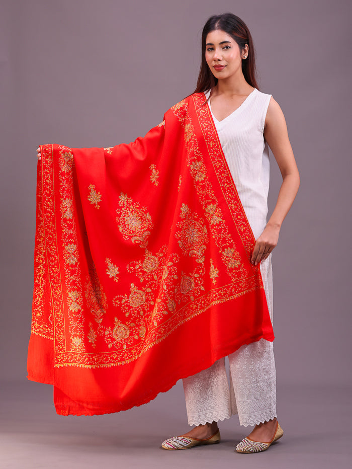 Women's Hand Embroidered Pure Wool Shawl