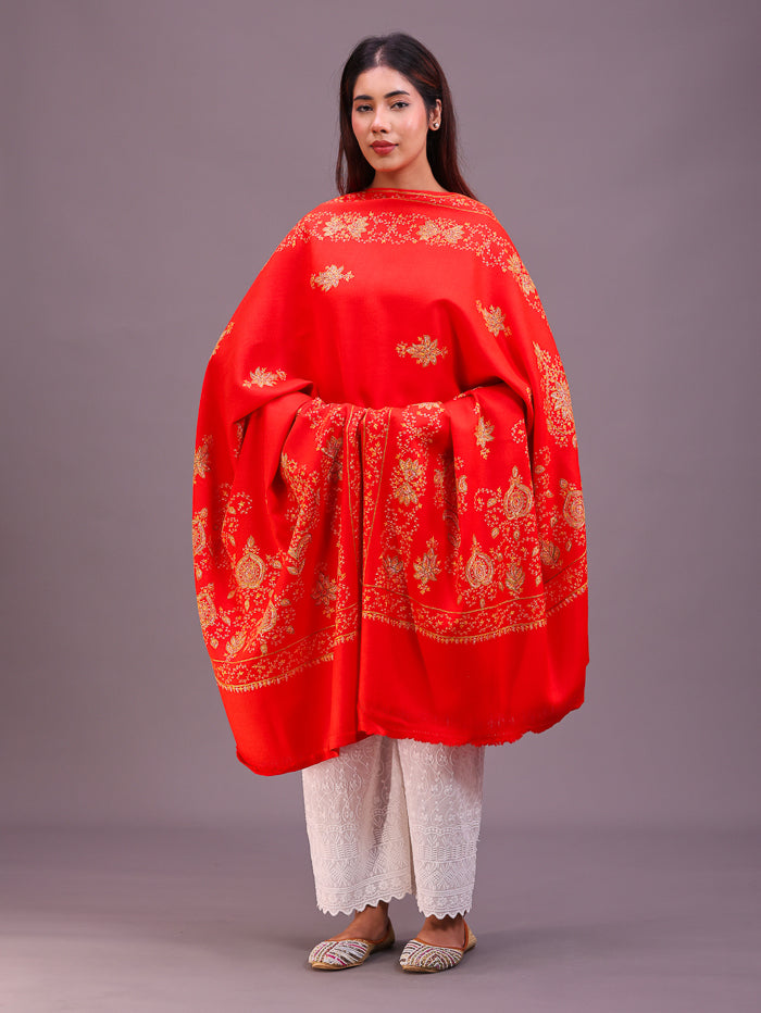 Women's Hand Embroidered Pure Wool Shawl