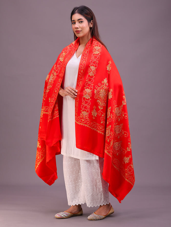 Women's Hand Embroidered Pure Wool Shawl