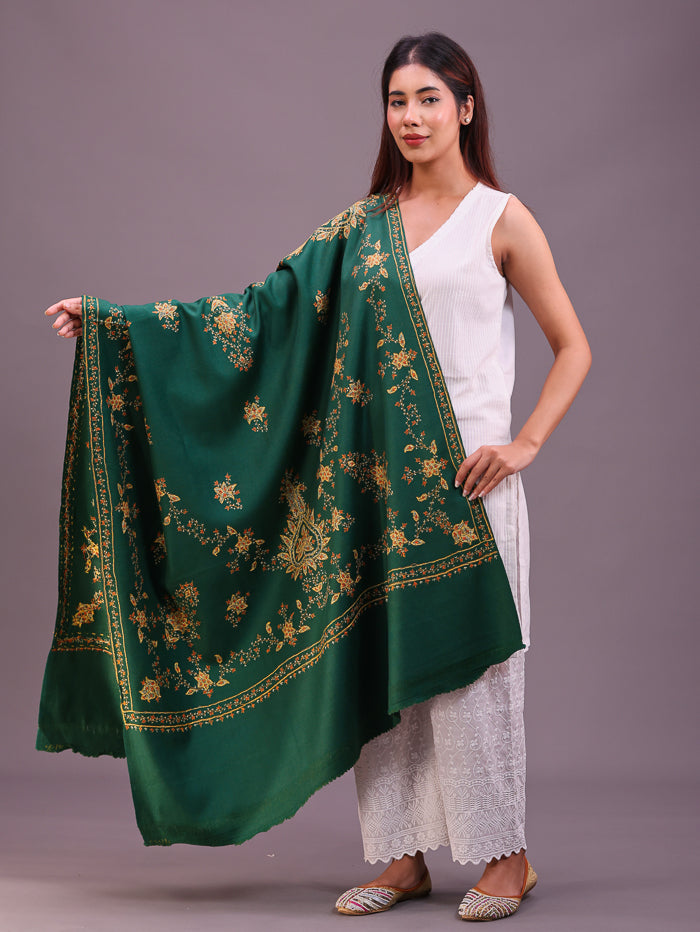 Women's Hand Embroidered Pure Wool Shawl