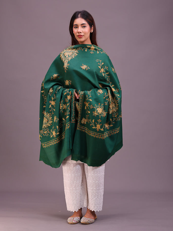 Women's Hand Embroidered Pure Wool Shawl