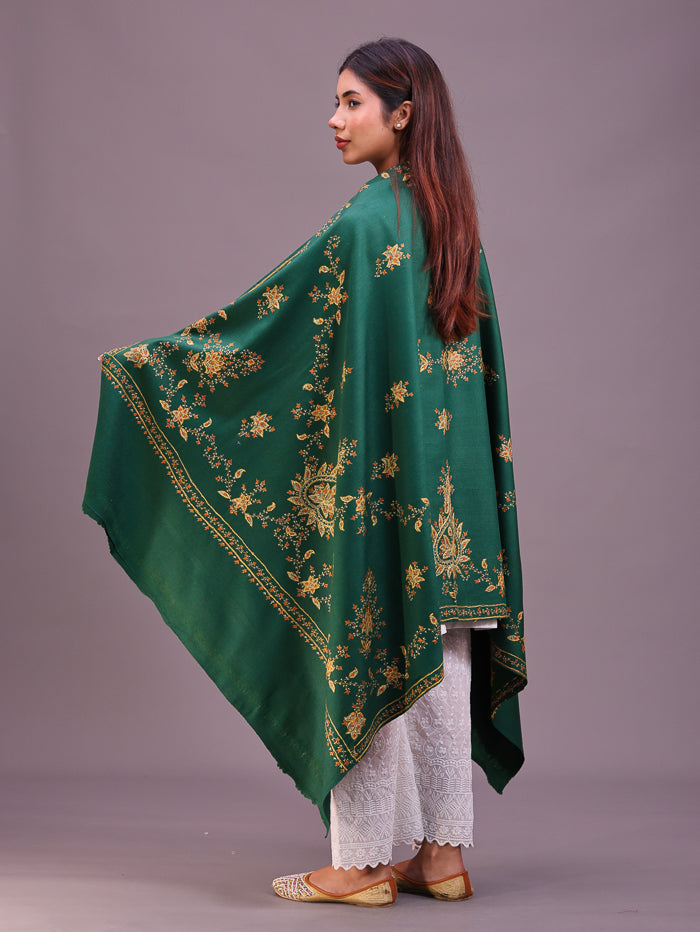 Women's Hand Embroidered Pure Wool Shawl
