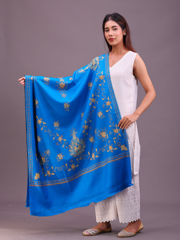 Women's Hand Embroidered Pure Wool Shawl