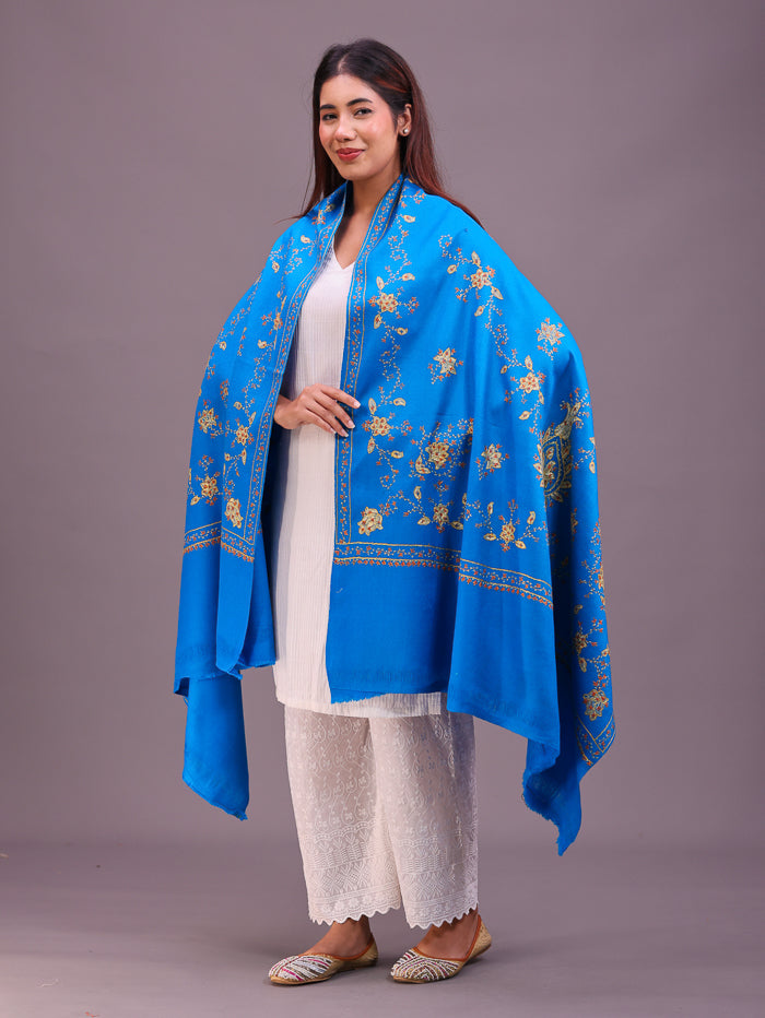 Women's Hand Embroidered Pure Wool Shawl