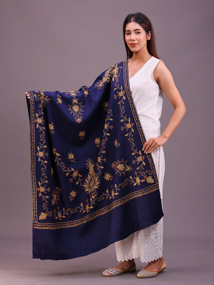 Women's Hand Embroidered Pure Wool Shawl