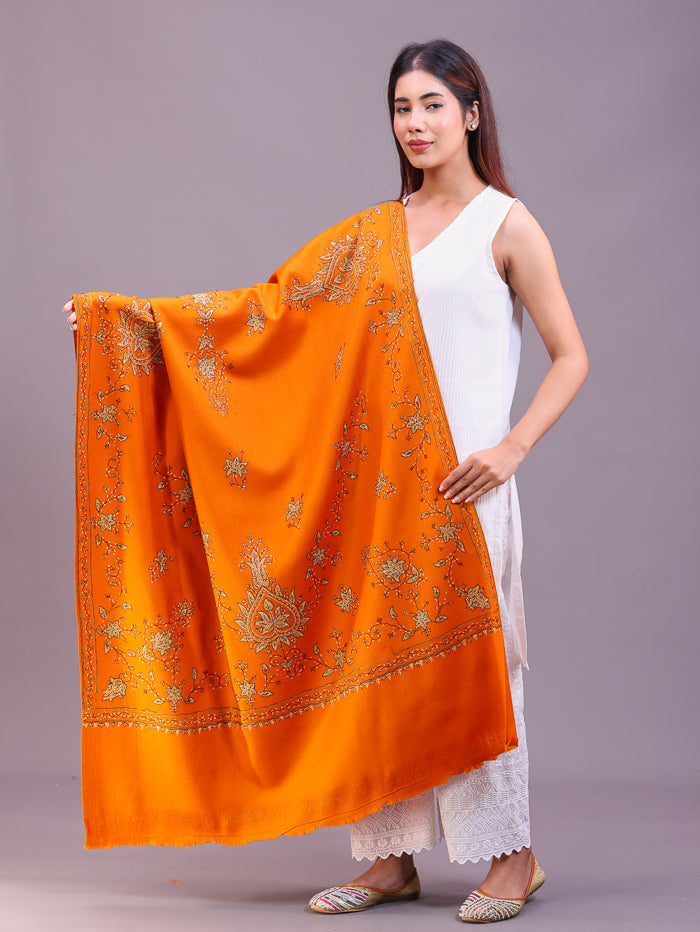 Women's Hand Embroidered Pure Wool Shawl