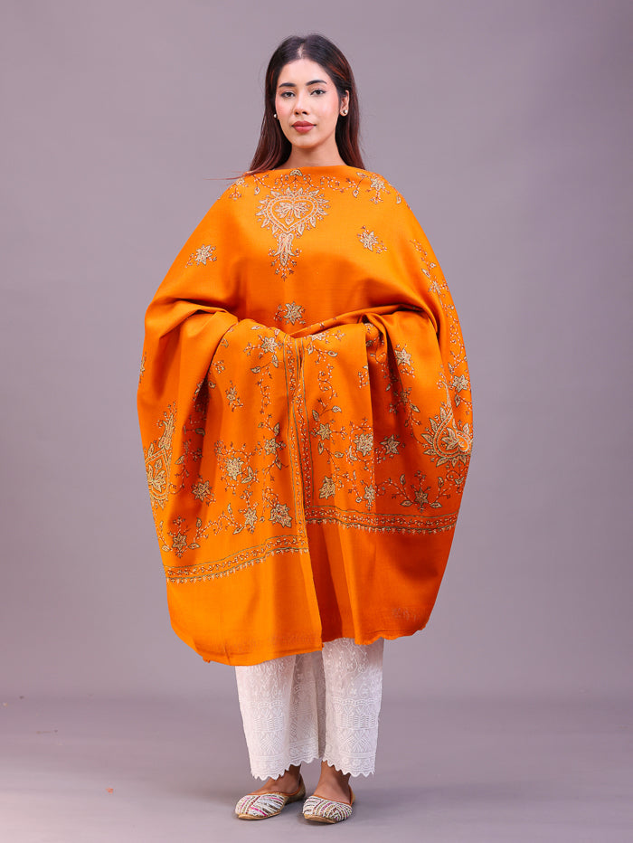 Women's Hand Embroidered Pure Wool Shawl
