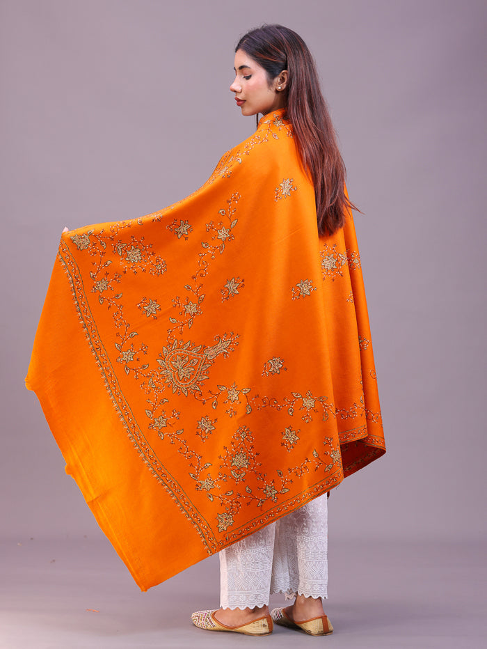 Women's Hand Embroidered Pure Wool Shawl