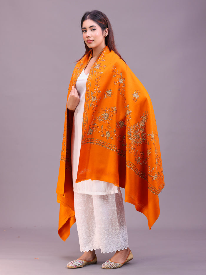 Women's Hand Embroidered Pure Wool Shawl