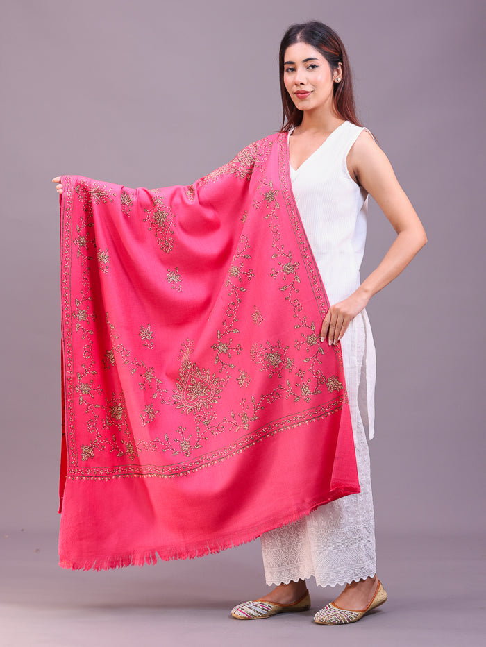 Women's Hand Embroidered Pure Wool Shawl