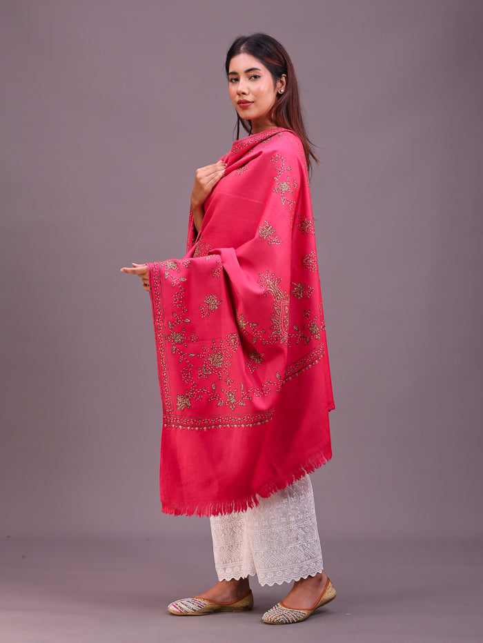 Women's Hand Embroidered Pure Wool Shawl