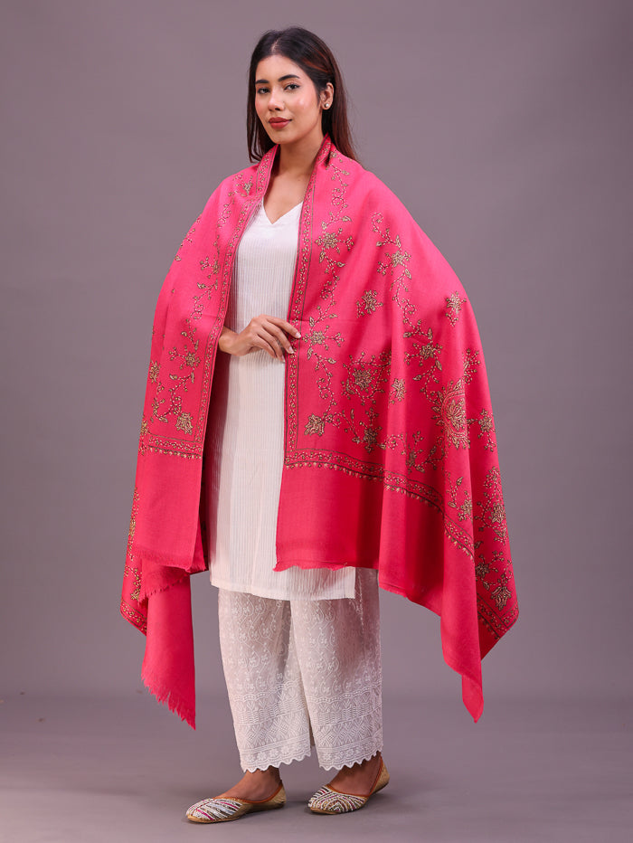 Women's Hand Embroidered Pure Wool Shawl