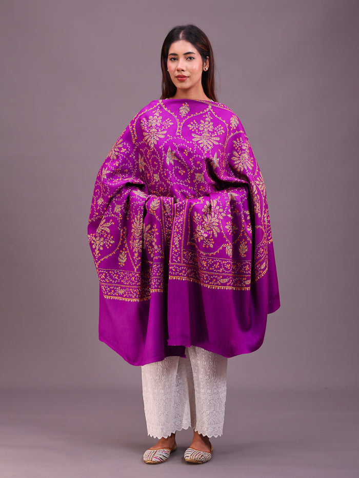 Women's Hand Embroidered Pure Wool Shawl