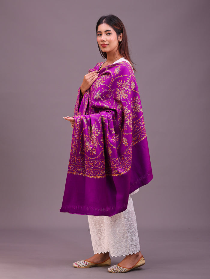 Women's Hand Embroidered Pure Wool Shawl