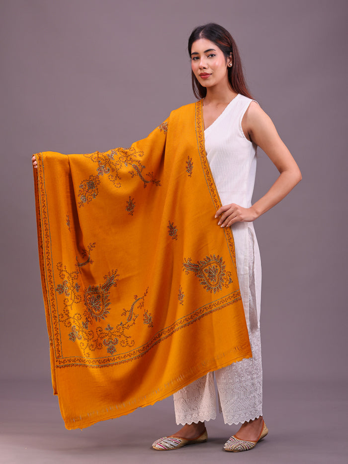Women's Hand Embroidered Pure Wool Shawl