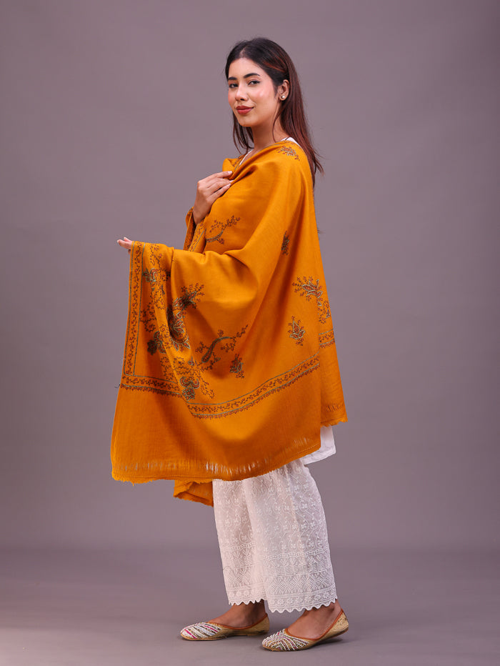Women's Hand Embroidered Pure Wool Shawl