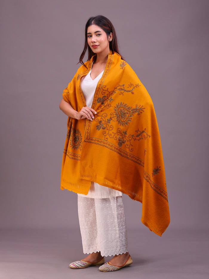 Women's Hand Embroidered Pure Wool Shawl