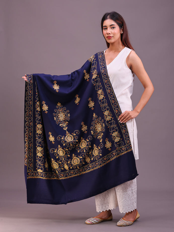 Women's Hand Embroidered Pure Wool Shawl