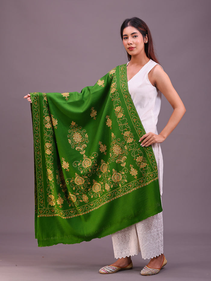 Women's Hand Embroidered Pure Wool Shawl