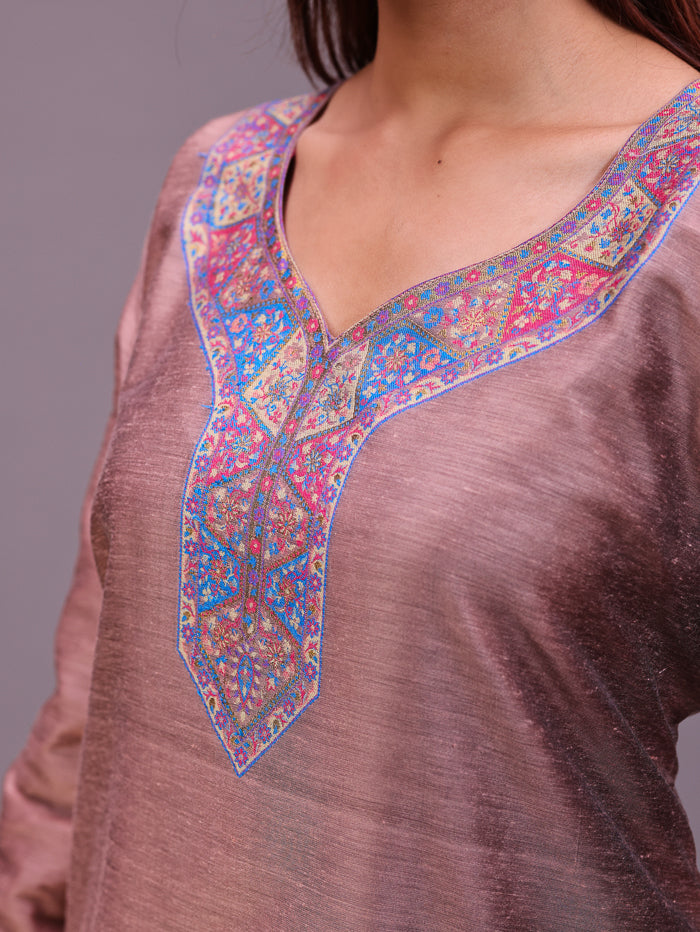Women's Silk Blended Co-Ord Set – Kurta and Trousers