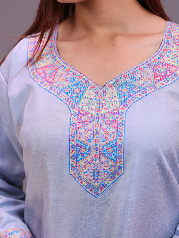 Women's Silk Blended Co-Ord Set – Kurta and Trousers