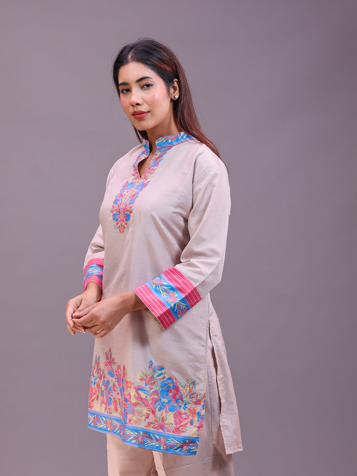Women's Silk Blended Co-Ord Set – Kurta and Trousers
