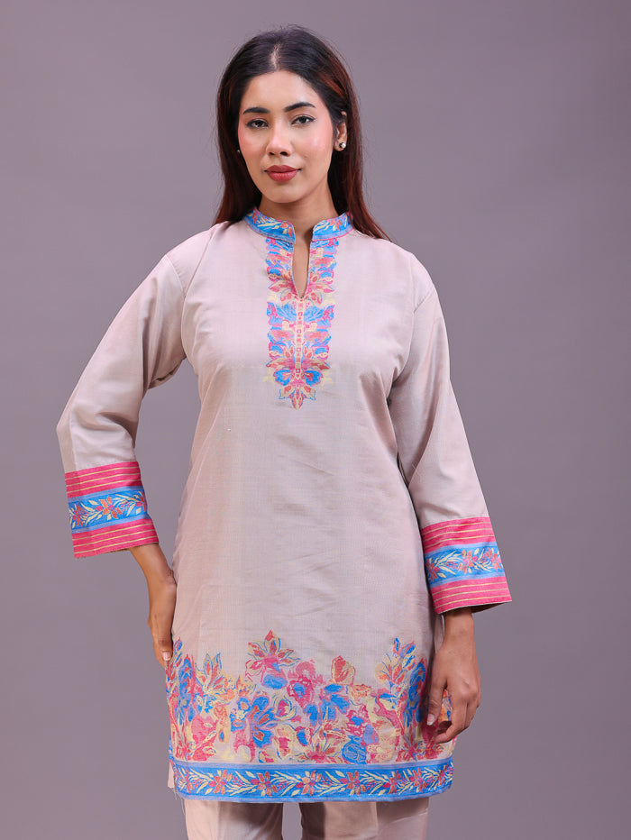 Women's Silk Blended Co-Ord Set – Kurta and Trousers
