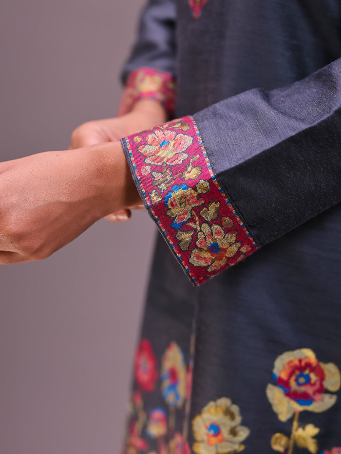 Women's Silk Blended Co-Ord Set – Kurta and Trousers
