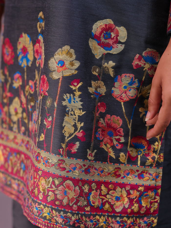 Women's Silk Blended Co-Ord Set – Kurta and Trousers