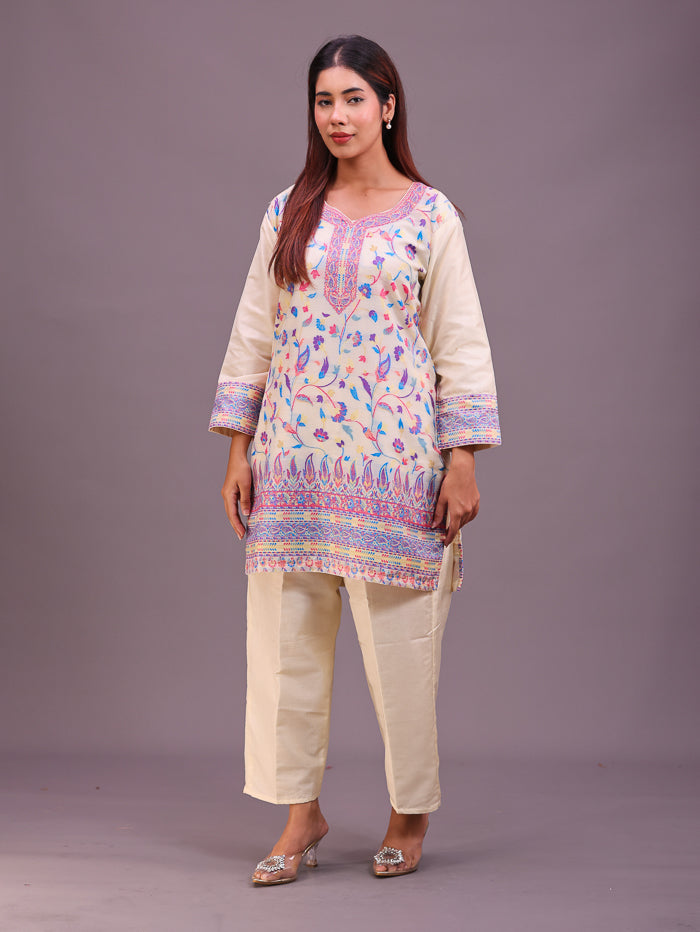 Women's Silk Blended Co-Ord Set – Kurta and Trousers
