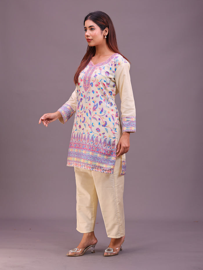 Women's Silk Blended Co-Ord Set – Kurta and Trousers