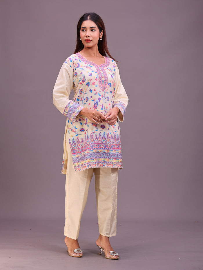 Women's Silk Blended Co-Ord Set – Kurta and Trousers