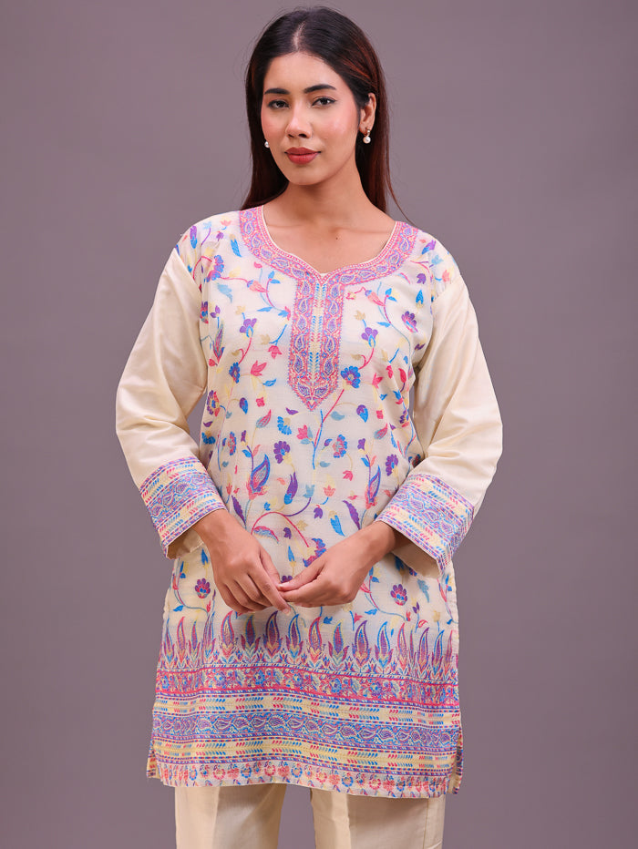 Women's Silk Blended Co-Ord Set – Kurta and Trousers