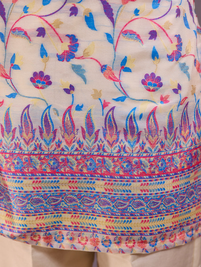 Women's Silk Blended Co-Ord Set – Kurta and Trousers