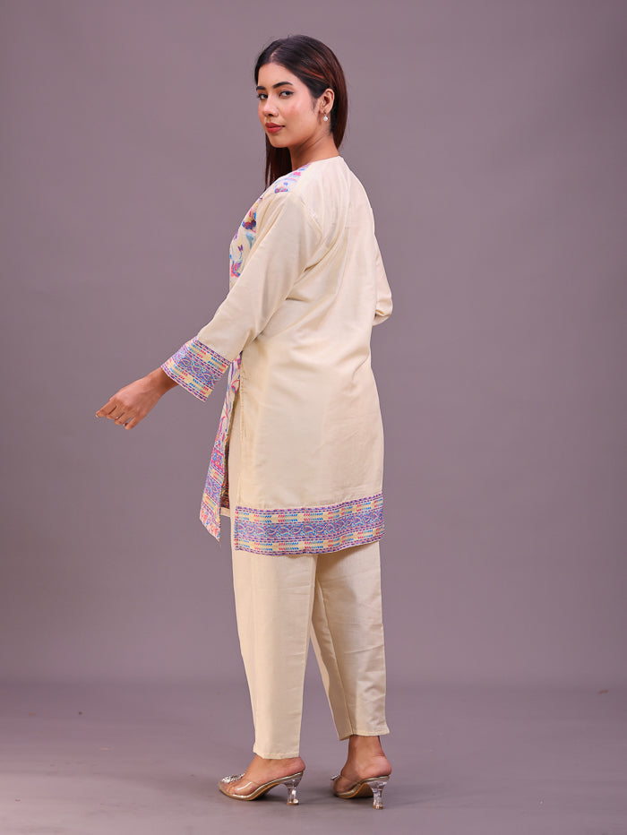 Women's Silk Blended Co-Ord Set – Kurta and Trousers