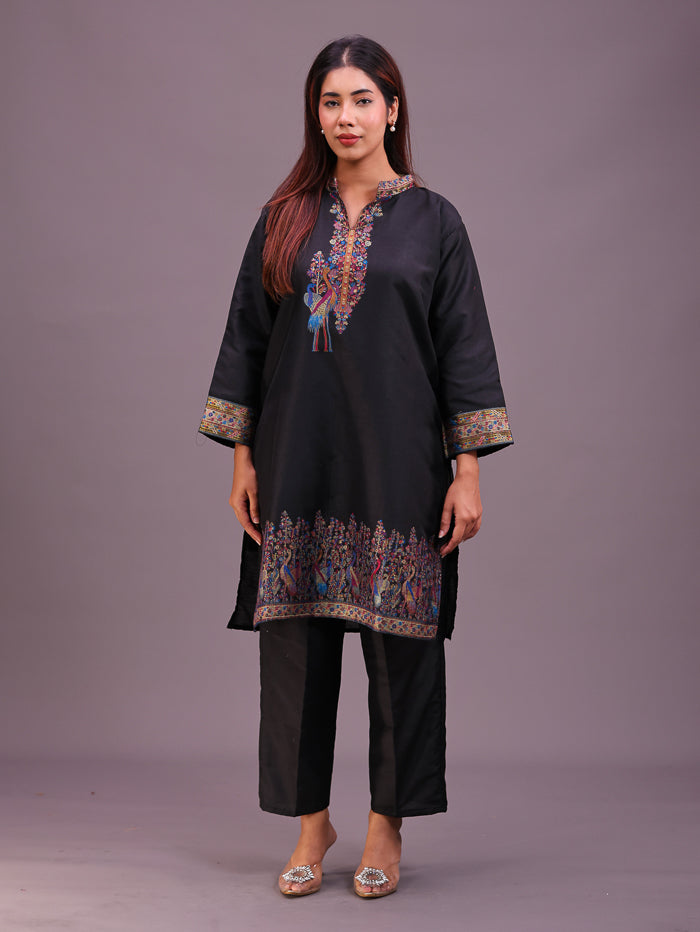 Women's Silk Blended Co-Ord Set – Kurta and Trousers