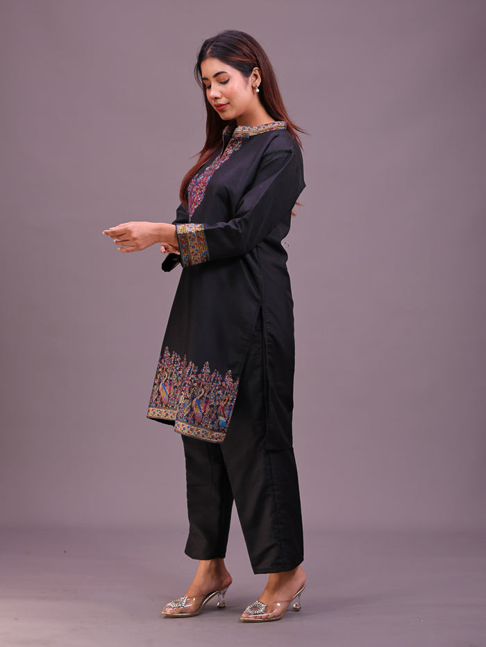 Women's Silk Blended Co-Ord Set – Kurta and Trousers