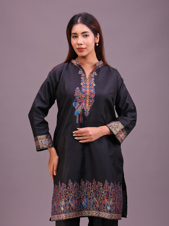 Women's Silk Blended Co-Ord Set – Kurta and Trousers