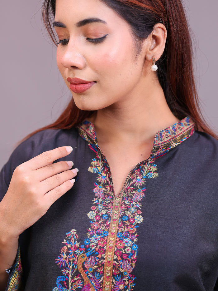Women's Silk Blended Co-Ord Set – Kurta and Trousers